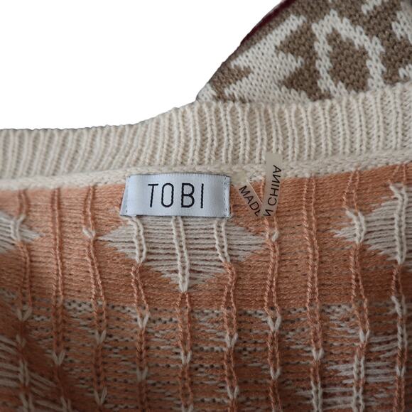 Tobi Womens Waterfall Cardigan Sweater Size M/L Aztec Southwestern Open Front - Picture 4 of 7